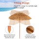 6.5 feet portable thatched tiki beach umbrella with adjustable tilt, ideal for poolside and backyard relaxation.