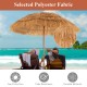 6.5 feet portable thatched tiki beach umbrella with adjustable tilt, featuring sun protection and durable polyester.