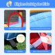 Inflatable bounce house features all-round mesh walls and puncture-resistant Oxford cloth for kids' safety.
