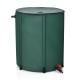 53-gallon portable collapsible rain barrel in green, made of durable PVC, ideal for water collection and outdoor use.