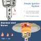Stainless steel burner of the Garden Propane Standing LP Gas Heater with simple ignition system for outdoor warmth.
