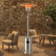 Stainless steel garden propane heater with modern design, ideal for warming patios and decks during outdoor activities.