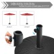 Patio resin umbrella base stand with adjustable pole hole for 1.5"/1.9" umbrellas, ideal for outdoor stability.