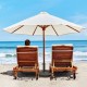 Patio resin umbrella base with wicker style, showcasing a durable design suitable for enhancing poolside outdoor spaces.