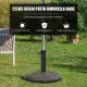 22lbs patio resin umbrella base with wicker style, designed for stability and elegance in outdoor spaces like gardens.