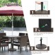 Patio resin umbrella base with wicker style, 22 lbs, adjustable knob for stability, ideal for outdoor use in gardens or.