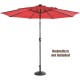 Patio resin umbrella base with wicker style, heavy-duty design, fits Ø1.5" or Ø1.9" poles, ideal for outdoor use.