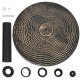 Patio resin umbrella base with wicker style, 22 lbs, fits 1.5" or 1.9" poles, ideal for outdoor use in gardens or.
