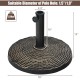 Patio resin umbrella base with wicker style, 22lbs, fits 1.5" or 1.9" poles, ideal for outdoor use in gardens or.