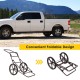 Larger Capacity Folding Deer Game Cart with 17" wheels and heavy-duty steel frame, ideal for outdoor transport.