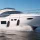 Black 8.5" x 27" ribbed marine boat fender, designed for durable protection at the dock and UV resistance.