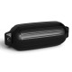Black 8.5" x 27" ribbed marine boat fender made of UV-resistant vinyl, designed for vertical or horizontal hanging.