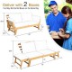 Detail view of adjustable patio convertible sofa showcasing thick cushions and solid acacia wood frame, ideal for.