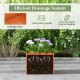 Square planter box in orange with drainage gaps, promoting healthy plant growth for front porch or balcony use.