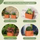 2 Pack Square Planter Box with Drainage Gaps for for Front Porch Garden Balcony - Gallery View 8 of 9