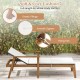 Outdoor chaise lounge chair with adjustable backrest, soft cushion, and fixing ties, perfect for poolside relaxation.