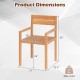 Teak wood armchair with dimensions 20" x 18.5" seat, 375 lbs capacity, ideal for outdoor patio and backyard use.