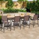 Set of 4 outdoor counter height bar stools with breathable mesh fabric, sturdy metal frame, and comfortable seating for.