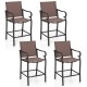 Set of 4 outdoor counter height bar stools with breathable mesh fabric and sturdy metal construction for patios and.