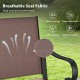 Breathable mesh fabric detail of outdoor counter height bar stool, showcasing quick-drying, wear-resistant features.