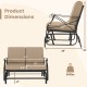 Dimensions of the Outdoor 2-Person Glider Rocking Chair Loveseat with thick cushions and metal frame, suitable for.