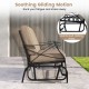 Outdoor 2-person glider rocking chair with thick cushions and metal frame, featuring a soothing gliding motion for.