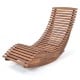 Acacia wood rocking chair with widened slatted seat and high back for ultimate comfort in backyard or patio.
