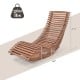 Outdoor acacia wood rocking chair with slatted seat, high back, and dimensions of 62"x22"x31.5" for backyard relaxation.