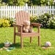 Adirondack chair in brown with high backrest and wide armrests, perfect for outdoor fun on the patio or poolside.