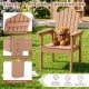 Outdoor Adirondack chair in brown features a high backrest, wide armrests, and durable HIPS material for all-weather use.