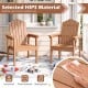 Outdoor Adirondack chair in brown made from durable HIPS material, featuring a high backrest and wide armrests for comfort.