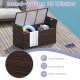Outdoor bench with hand-woven PE rattan wicker, featuring a thick-padded cushion and hidden storage for outdoor.