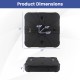 Square outdoor cantilever umbrella base with dimensions 33"x33"x8", designed for easy filling and mobility.