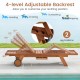 Outdoor chaise lounge chair with wheels, featuring a 4-position adjustable backrest, perfect for sunbathing and.