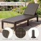 Brown outdoor chaise lounger chair showcasing rounded corners and a reinforced structure, perfect for outdoor.