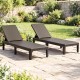 Brown outdoor chaise lounger chairs with waterproof rattan textured surface, adjustable backrest for sunbathing and.