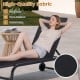 Outdoor chaise lounge chair in black with wheels, featuring breathable, wear-resistant fabric for comfortable.