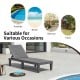 Grey outdoor chaise lounge chair with adjustable backrest, perfect for patio, poolside, or garden relaxation.