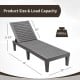 Grey outdoor chaise lounge chair with adjustable backrest, sturdy construction, perfect for patio or poolside use.