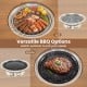 Versatile BBQ grill with dual cooking surfaces and heat-resistant handle, perfect for outdoor dining and food.