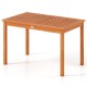 Rectangular outdoor dining table for 4-6 people, 48" wood slatted top, perfect for patio or backyard dining.
