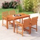 Rectangular 48-inch outdoor dining table for 4-6 people, featuring a smooth wood surface and slatted top for easy.