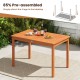 Wood rectangular outdoor dining table for 4-6 people, 48 inches, with slatted top, perfect for patio or backyard use.