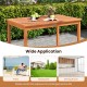 Wood rectangular outdoor dining table for 4-6 people, 48 inches, ideal for patio, backyard, or dining room use.