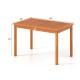 Rectangular outdoor dining table for 4-6 people, 48"x30", made of wood with a slatted top for easy maintenance.