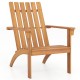 Acacia wood Adirondack lounge armchair with wide armrests and ergonomic design, perfect for outdoor patio relaxation.