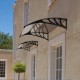 Outdoor front door patio awning in black, 40 x 40 inches, providing sunlight and rain protection with sturdy PC hollow.