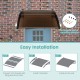 Outdoor front door patio overhang awning, 40 x 40 inch, made of impact-resistant PC panels for sunlight and rain.