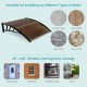 40 x 40 inch outdoor front door awning with impact-resistant PC panels for sunlight, rain, and wind protection.