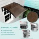 Outdoor front door patio awning made of sturdy PC hollow panels, 40 x 40 inch, for sunlight and rain protection.